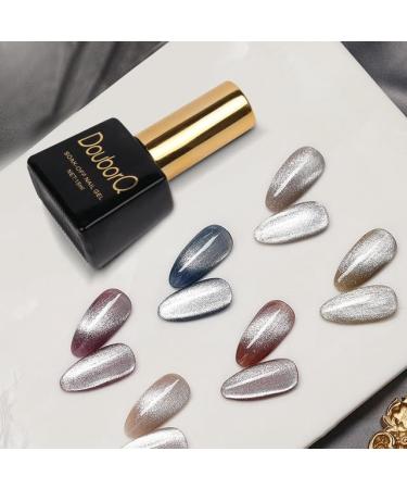 15ml Spar Cat Eye Gel Nail Polish Cat Eye Gold Silver Hybrid Healthy Gel for Manicure Uv Top Base Bling Gel - (Color: Silver)