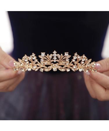 JWICOS Wedding Crowns for Women Tiaras and Crowns for Bride Birthday Crowns for Women Girls Princess Crowns and Tiaras for Girls Birthday Tiaras for Girls Tiara for Women (Gold)