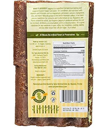 Jiva Organic Jaggery Whole (Gur  Panela) 2.2 LB (1000 g) - Raw Wholesome Sugar / Organic Sugarcane - Buy Online on GoSupps.com