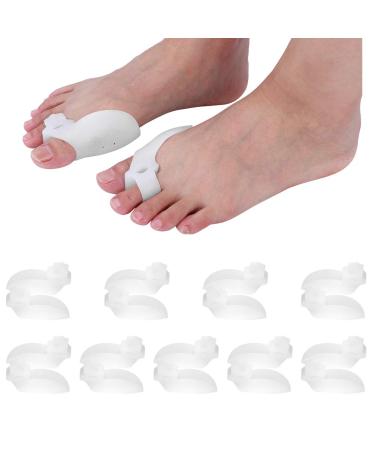 Donfafecuer Bunions Correction Women Silicone Anti Friction Toe Protector Silicone Toe Spaces Toe Straighters for Grooved Toes Men's and Women's Small Toe Protection Caps (10 Pairs)