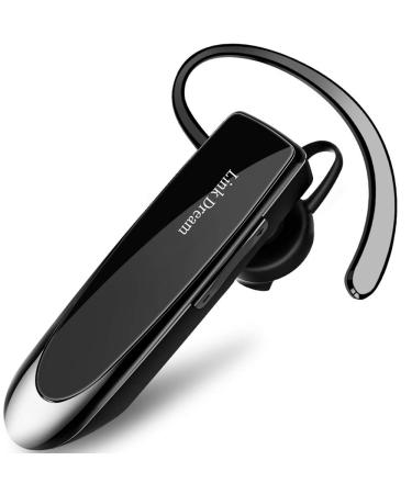 Link Dream Bluetooth Earpiece for Cell Phones Wireless V5.0 Hands Free Headset Noise Canceling Mic 24Hrs Talking 1440Hrs Standby Compatible with Mobile Phone Tablet Laptop for Work from Home Driver BLACK