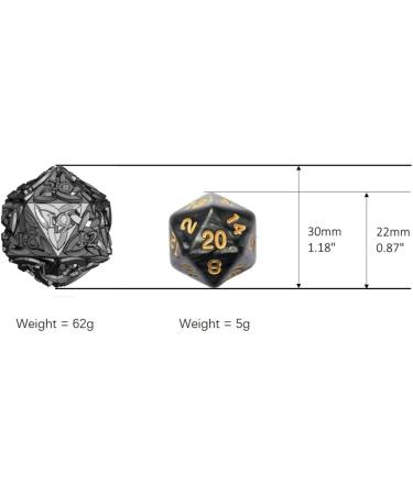 KakapopoTCG Endless Dice Life Counter - D20 Spindown Metal Counter for MTG Magic The Gathering - Extra Large Heavy Metal Counter in Tarnished Black - Buy Online on GoSupps.com