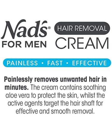 Nad's for Men Hair Removal Cream 6.8 Oz - Painless Depilatory Solution for Coarse Male Body Hair - Buy Online on GoSupps.com