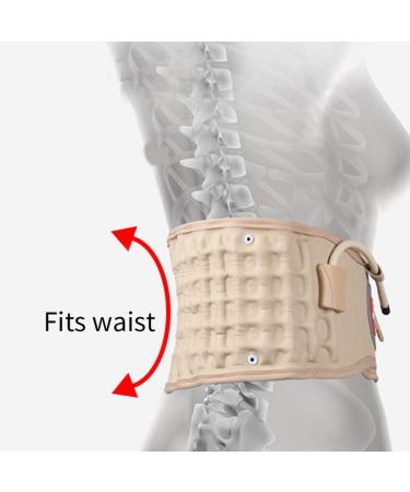 XJKLBYQ Adjustable Decompression Back Belt for Men | Khaki Spine & Lumbar Support | Fits 66-110 cm - Buy Online on GoSupps.com