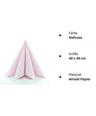 Sovie Linclass Airlaid Napkins - Hellrosa 50pcs | High-Quality Tearproof Ideal for Weddings & Parties - 40x40cm Disposable Napkins - Buy Online on GoSupps.com