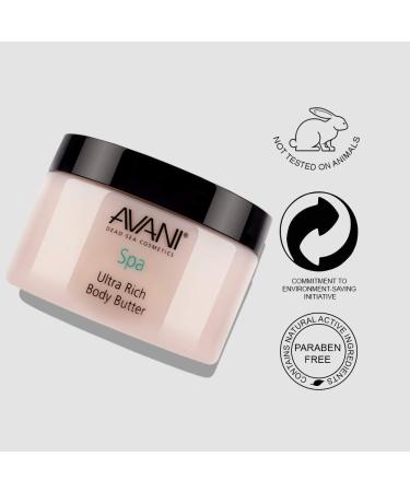 Avani Ultra Rich Body Butter with Dead Sea Salt, Aloe Vera, Vitamin E, Shea, Jojoba, Sunflower & Olive Essential Oil - Natural Exfoliating & Moisturizing Butter for All Skin Types - Milk & Honey Fragrance - Buy Online on GoSupps.com