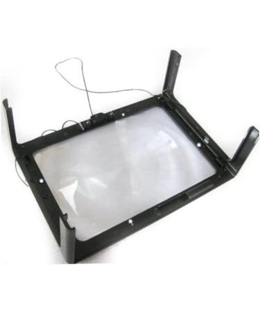 NOPEILVI- A4 Full Page Magnifier Reading Magnifying Glass On Rectangular Stand Hands 3x Magnification With 4 LED Lamp Lens For Reading For The Elderly Seniors And Partially Sighted Persons - Buy Online on GoSupps.com