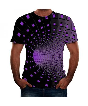BIFUTON T Shirts for Men Graphic, Mens Graphic Tees Novelty Graphic Optical Illusion T Shirts with Cool Designs XX-Large B-z-02-purple