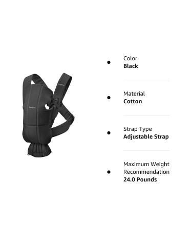 BabyBjrn Baby Carrier Mini Cotton Black - 1 Count - Buy Online on GoSupps.com