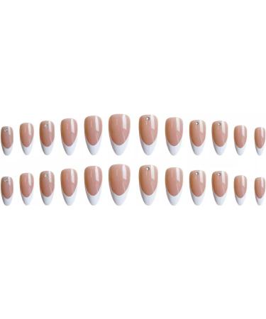 French Press on Nails - Press On Nails with Nail Tips Simple diamond almond shaped false nails press on nails Acrylic False Nails Cute Artificial Nails - Buy Online on GoSupps.com