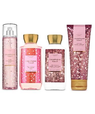 Bath and Body Works NEW 2019 Champagne Toast - Deluxe Gift Set Body Lotion - Body Cream - Fragrance Mist and Shower Gel - Full Size
