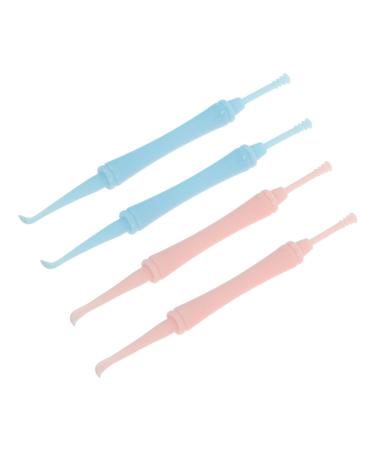 Healvian 4 Pcs Double-Headed Spiral Ear Spoon Cleaning Tools Ear Cleaner Nursing Plastic Ear Pick Cleaner Ear Curette Earwax Pick Dual Head Ear Picks Ear Cleaner Kit Wax Removers Random Color 10x0.8x0.8cm