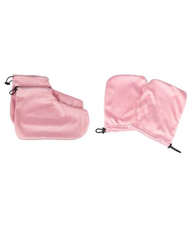 CALLARON 2 Pairs Gloves Heated Glives Parrafin Wax for Hands Paraffin Pedicure Mittens Kids Paraffin Treatments Warm Mittens Paraffin Wax Warmer Kit Nail Tech Accessories Foot Bag Manicure Pink