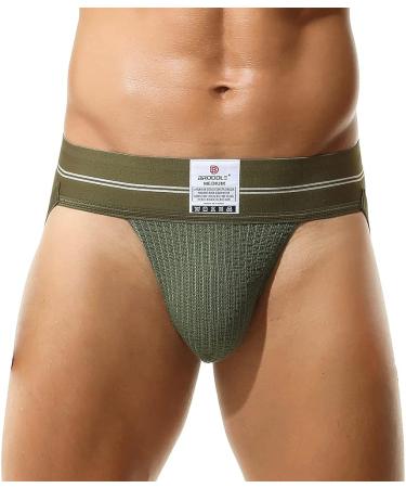 BRODDLE Men's Green Large Jockstrap - Stretchy Nylon Mesh Pouch Athletic Supporters - Buy Online on GoSupps.com