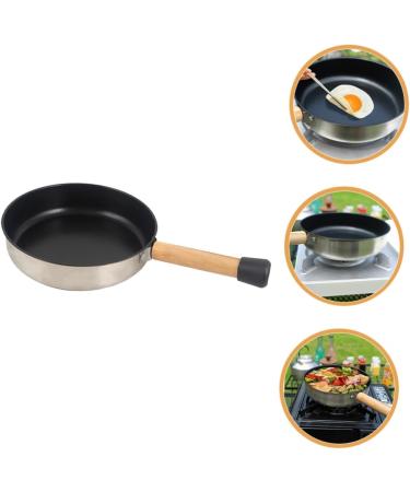 Yardenfun Camping Portable Pan Pans Stainless Steel Cookware Griddle Flat Skillet Non Stick Cooking Utensils Egg Pan Stainless Steel Pan Stainless Steel Pot Lightweight Wood - Buy Online on GoSupps.com