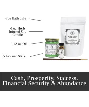 Money Drawing Spell Kit | Handmade Candle Bath Salts Incense & Oil | Wiccan & Pagan Rituals for Prosperity & Abundance - Buy Online on GoSupps.com