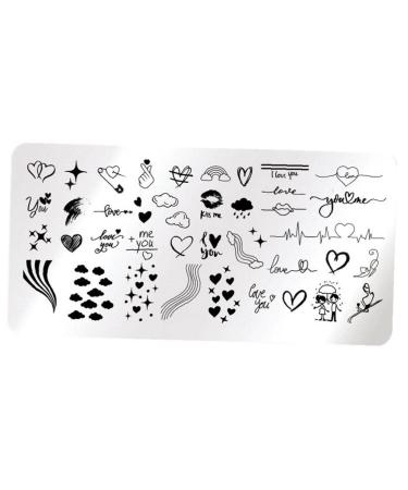 Nail Stamping Plate Heart Nail Art Stamping Plate Set Lines Theme Template Nail Art Stencil Manicure Printing Tool