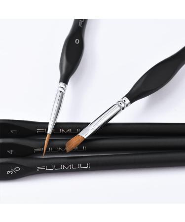 Fuumuui 5pc Kolinsky Sable Brush Set for Miniatures - Fine Tip & Angle Detail Brushes for Acrylic, Oil, Watercolor Painting - Buy Online on GoSupps.com