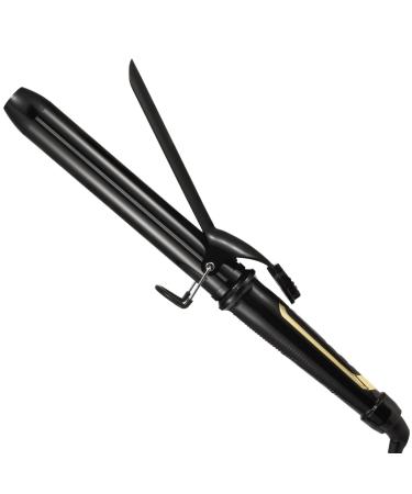 Lanvier 1.25 Inch Clipped Curling Iron with Extra Long Tourmaline Ceramic Barrel, Professional 1 1/4 Inch Hair Curler Curling Iron up to 450F Dual Voltage for Traveling, Hair Waving Style ToolBlack 1.25 Inch Black
