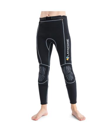 LayaTone Wetsuit Pants Women Men 3mm Neoprene Suits Pants Wet Suits Adults Diving Suit Pants for Surfing Canoeing Scuba Diving Black XX-Large