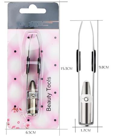 VOANZO 2-Piece LED Light Precision Tweezers Set for Eyebrow & Eyelash Care - Black & Red for Men & Women | International Shipping Available - Buy Online on GoSupps.com