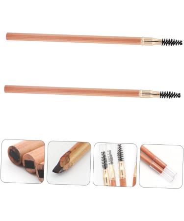 Healeved 2pcs Double Ended Eyebrow Pencil with Brush Dark Brown Eyebrow Pencils Eyebrow Drawing Pencils Wood - Buy Online on GoSupps.com