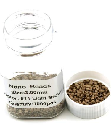 KOCONI 3mm Micro Rings Copper Nano Extension Beads - 1000PCS Light Brown Hair Extension Beads - Pack of 1000 Count - Buy Online on GoSupps.com