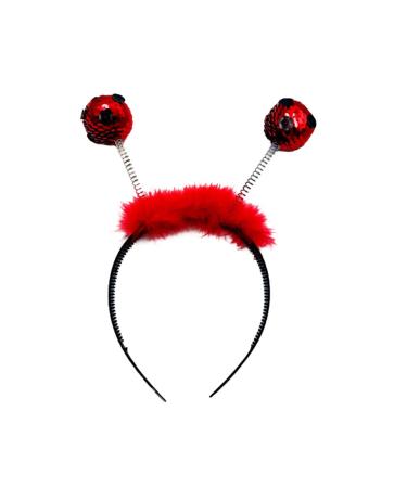 Lurrose Kids Tiara Christmas Headband Ladybird Head Boppers Hairband Paillette Hair Hoop Cute Hair Band Party Hair Accessory for Children Kids Adults Glitter Headband