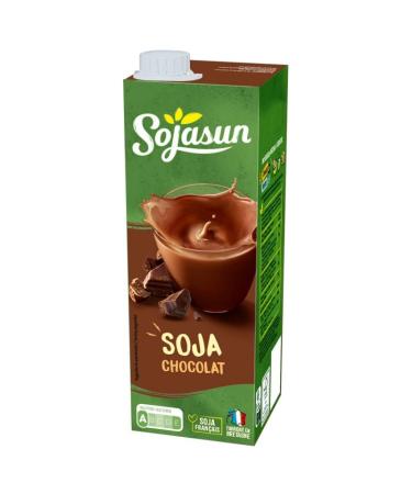 SOJASUN - Boisson au Soja au Chocolat + Calcium - Id ale pour une pause gourmande et sans lactose - 1L - Lot De 4