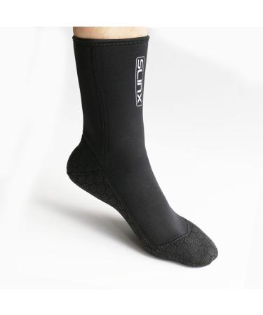 Neoprene Water Fin Sock Diving Wetsuits Sock 3MM for Women Men, Thermal Beach Sock Anti Slip Flexible for Snorkeling 3mm Black Small