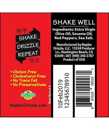 Sichuan Drizzle Chinese Chili Oil - Premium EVOO with Hot Chili Flakes - Rice & Noodles Condiment - Vegan, Gluten-Free & Paleo - Buy Online on GoSupps.com