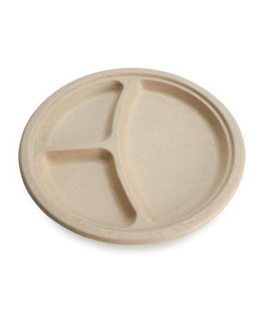 Earth's Natural Alternative 10" 3- Compartment Compostable Plate 50 Pack