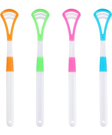 4 Pieces Tongue Cleaners Set for Fresh Breath | BPA-Free Tongue Scrapers for Adults & Kids | Improve Oral Hygiene in 4 Colors - Buy Online on GoSupps.com