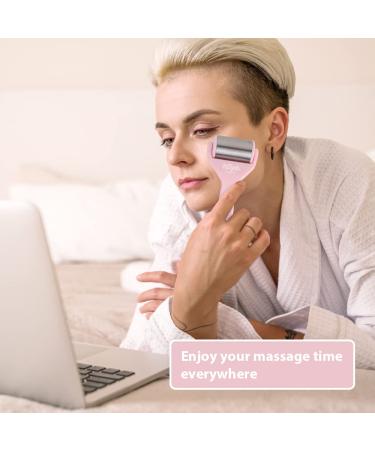 Hilph Stainless Steel Ice Roller for Face - Cold Facial Massager for Puffiness, Eye Bags, Wrinkles, Fine Lines - Anti-Aging Migraine Relief - Pink - Buy Online on GoSupps.com