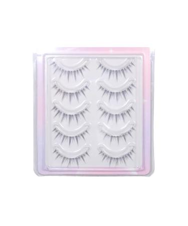 Ninetynine Dreams 5 Pairs Natural Style False Eyelashes - Lightweight, Natural Comfort, Fluffy Soft Daily Eyelashes - Clear Band, 3D Design - Pack of 5 - Buy Online on GoSupps.com