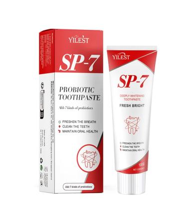 SP7 Probiotic Toothpaste Whitening Sp 7 Fresh Toothpaste with Toothbrush Sp-7 Toothpaste Ultra Whitening Toothpaste Sp 7 Fresh Toothpaste Deep Cleaning Care Toothpaste Fresh Breath (1pcs)
