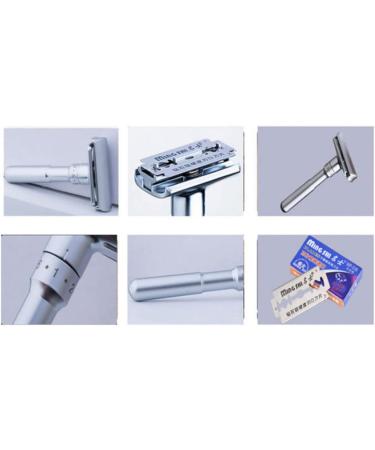 Fomiyes 3-Pack Portable Safety Razors - Manual Vintage Double-Sided Shaving Razors for Men - Premium Silver Shaveadoras - Buy Online on GoSupps.com