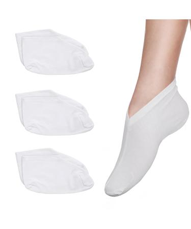 6PCS Moisturising Socks Overnight Breathable Moisture Socks Enhanced Moisturising White Soft Cotton Socks for Moisturising Effectively Relieve Rough Skin for Women Dry Cracked feet and Spa