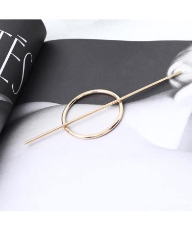 Jakawin Circle Hair Clip Brass Barrette Jewelry - Minimalist Hair Accessories for Women & Girls (Gold) | HCl035 - Buy Online on GoSupps.com
