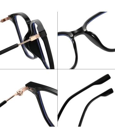 Square TR90 Blue Light Blocking Glasses for Men & Women - UV Protection Computer & Reading Glasses in Black & Rose Gold - 43mm - Buy Online on GoSupps.com