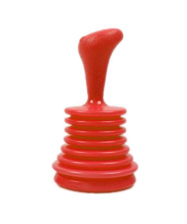 Shower Plunger Sink Cleaner with Ergonomic Handle | Bathroom Drain Cleaner Tool for Unclogging Slow Sinks Tubs and Showers Small and Powerful Red