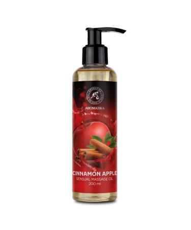 Sensual massage oil cinnamon apple 200ml - body oil with almond oil grape seed oil and macadamia oil - edible - of course - kissable massage oil - massage oil for couples