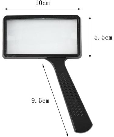 Professional Black Light Weight Exquisite Workmanship and Excellent Work 4X Rectangular Handheld Large Reading Magnifier Full of Stars - Buy Online on GoSupps.com
