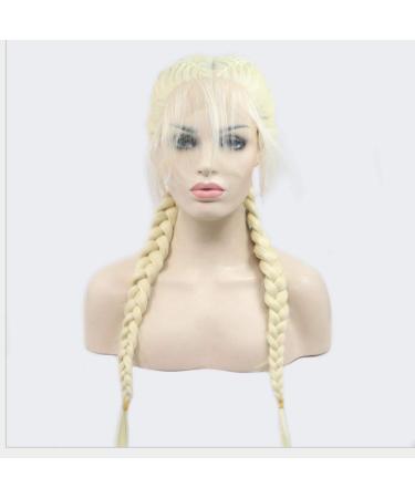 BGHJUE Long Natural Wigs for Women - Side Part Highlight Synthetic Wig with Breathable Cap | High Temperature Fiber - Yellow Braided Hair - Buy Online on GoSupps.com