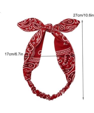 Voarge 2 Pieces Head Scarf for Women Retro Flower Print Hair Bands Vintage Rabbit Ear Hair Accessories for Women and Girls Twist Bow Wired Headbands - Buy Online on GoSupps.com