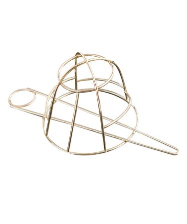 Beavorty Bird Cage Hairpin Hair Cage Stick Women Hair Bun Fork Hair Bun Fork Stick Hair Bun Cage Cuff Iron Women's Holder 7.8x7.2cm Golden