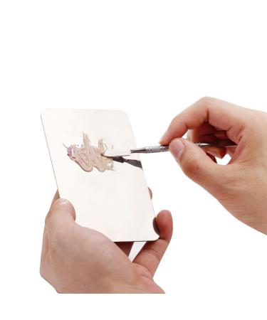 Stainless Steel Makeup Palette Spatula - Small Rec Shape Mixing Plate Tool - Buy Online on GoSupps.com