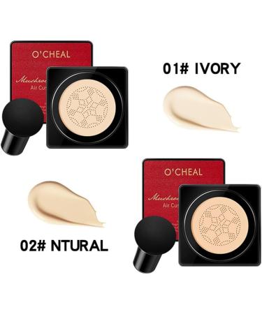 GL-Turelifes Mushroom Head CC Cream Air Cushion Foundation Water Feeling Flawless BB Cream Moisturizing Oil Control Long Lasting Lightweight & Smoothing Natural Concealer (H-01 Ivory 0.53 Oz) 15 g (Pack of 1) H-01 Ivory - Buy Online on GoSupps.com