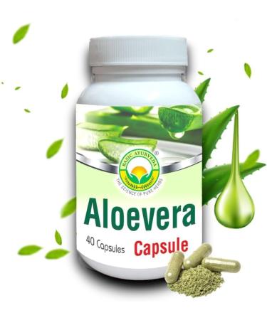 BASIC AYURVEDA Aloe Vera Capsules - 460 MG | Support Gut Health, Digestive Health & Immune Health | Natural Herbal Supplement | Helps Maintain Balanced Stomach Acidity, Aloin Free | 40 Capsules - Buy Online on GoSupps.com