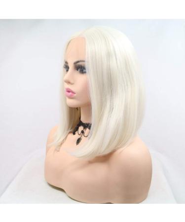 Buy SHIYID White Blonde Short Straight Lace Front Wig - Synthetic Heat Resistant Fiber for Women - Buy Online on GoSupps.com